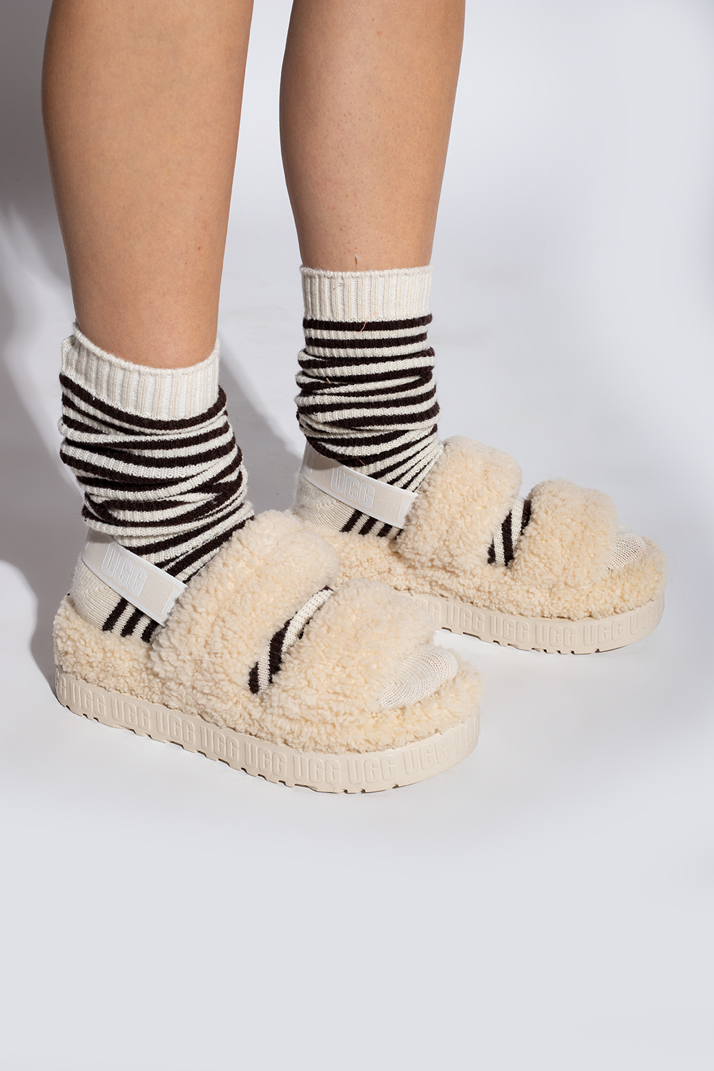 Furry sandals uggs hot sale